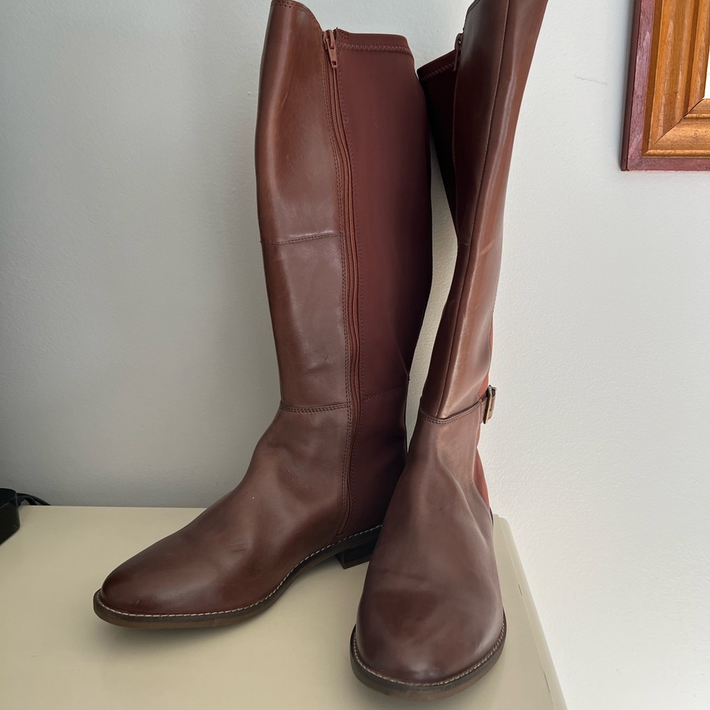NWT Brown Clark’s Knee High, Wide Calf Boots - Size 10